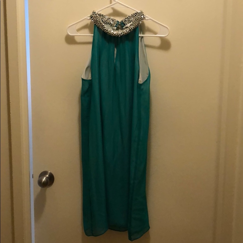 Diane von Furstenberg Aqua, embellish dress